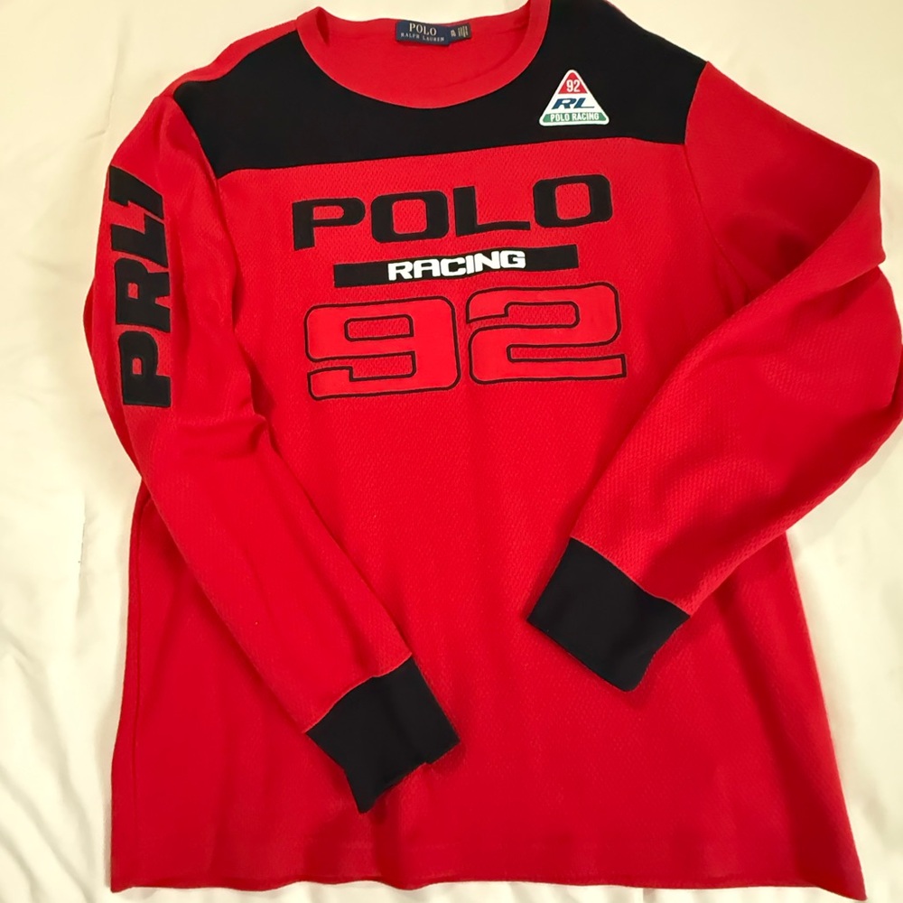 ❌SOLD❌ Polo by Ralph Lauren Alpine racing 92 Red and Black Shirt